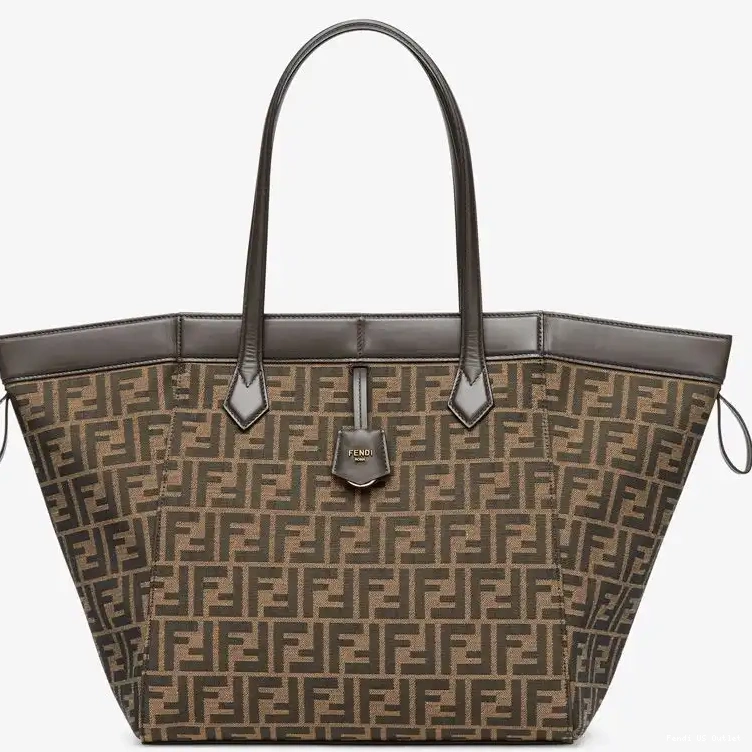 Cheap HOT Bag FF Brown Large Origami Motif In Fendi Fabric 0527